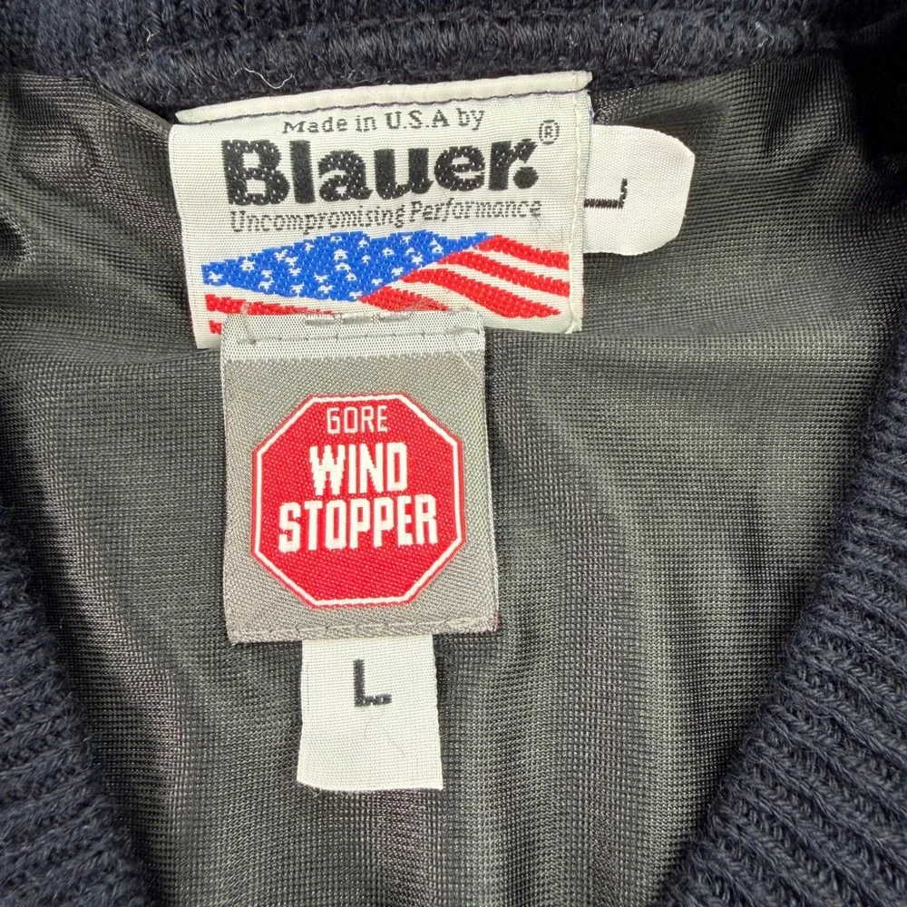 Blauer Sweater Mens Large Navy‎ Gore Windstopper Wool Blend Commando USA Patch